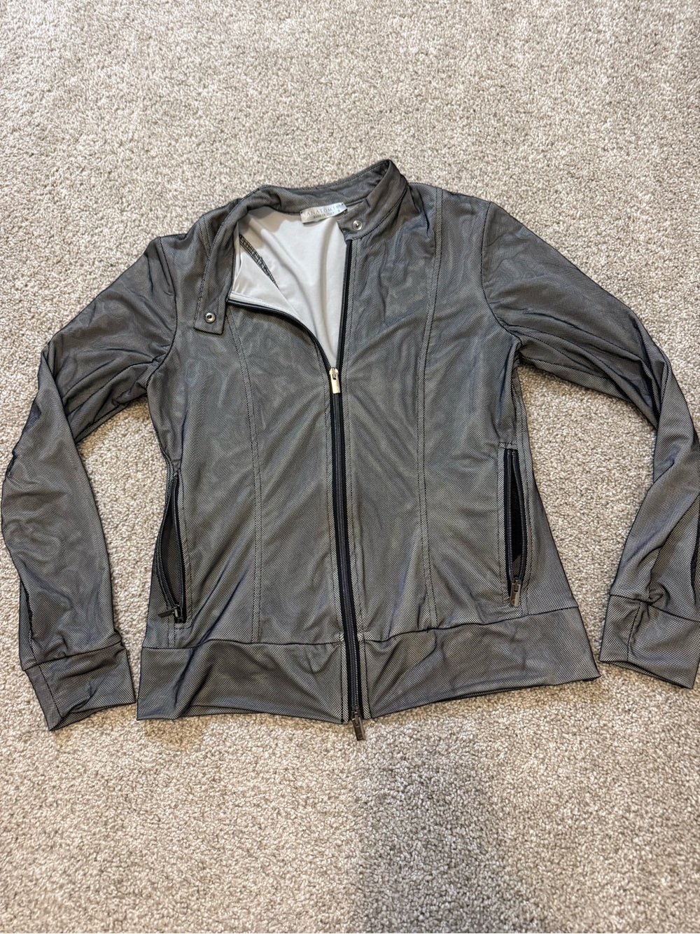 Anatomie Womens Grey Mesh Detail Active Jacket Small